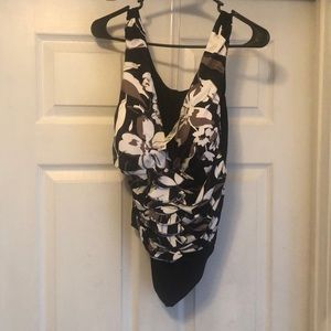 I.N.C. Plus Size Multi-print Floral Swimsuit